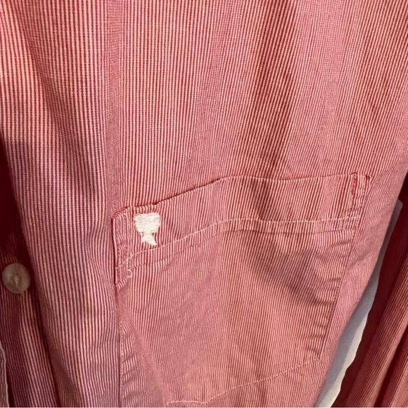 Aritzia // Talula Boyfriend Fit Red + White Oxford, Size Small - Picture 7 of 8